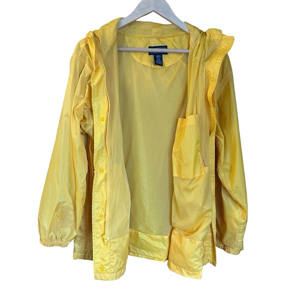 Lands’ End Yellow Rain Jacket Women’s Sz M - Picture 6 of 6
